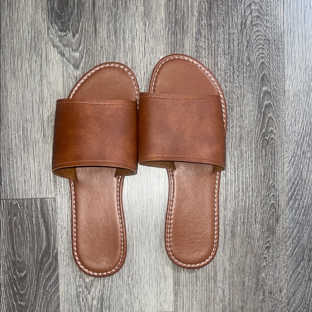 Brown Slide Sandals